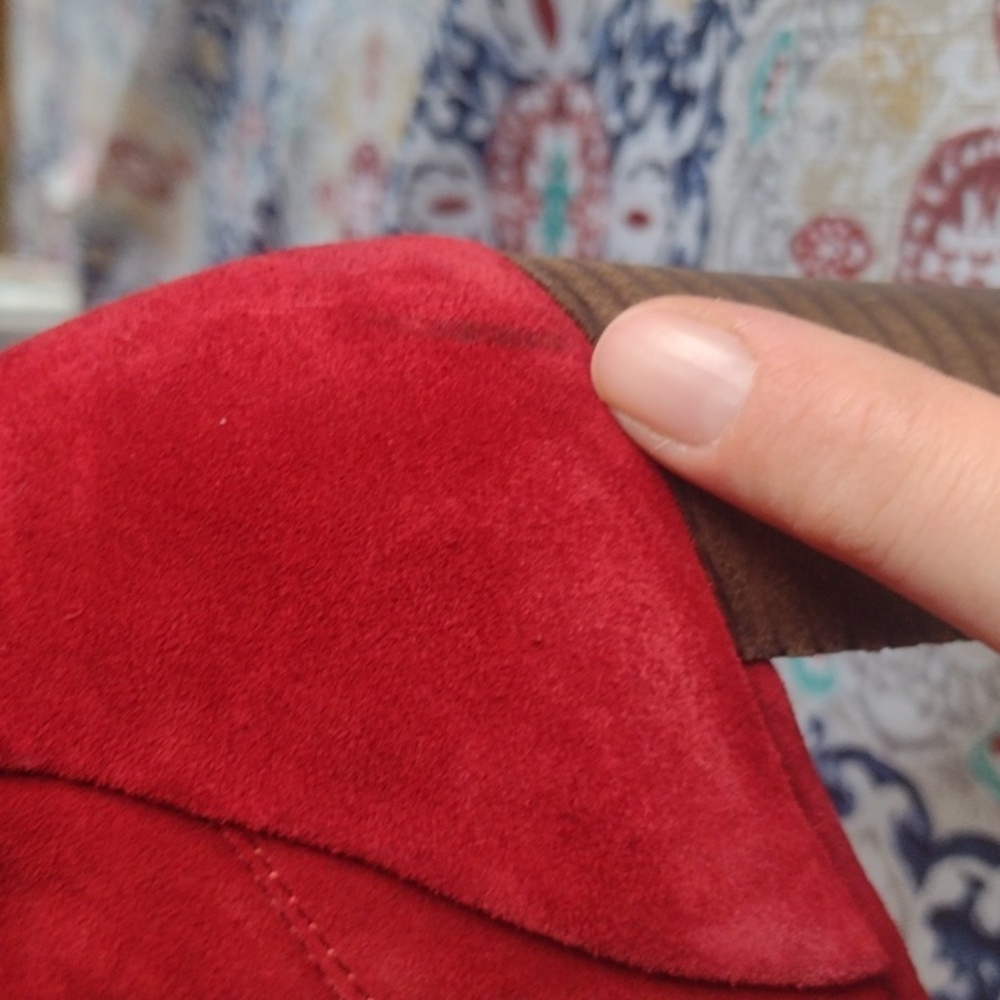 Paul Green Red Suede Ankle Boots - Picture 5 of 10